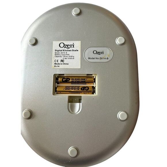 Ozeri Digital Kitchen Scale ZK14-B Silver 11lb/5kg Capacity Stainless Steel Plat - Picture 3 of 5